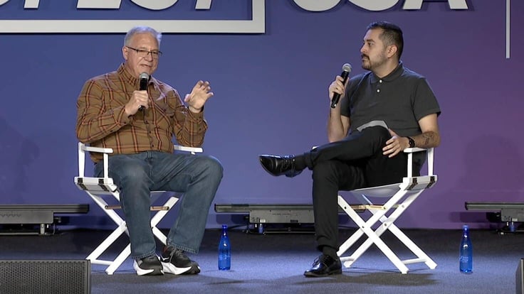 L to R: David Linthicum and HostingAdvice's Cristian Lopez.