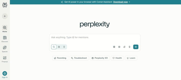 Perplexity Homepage