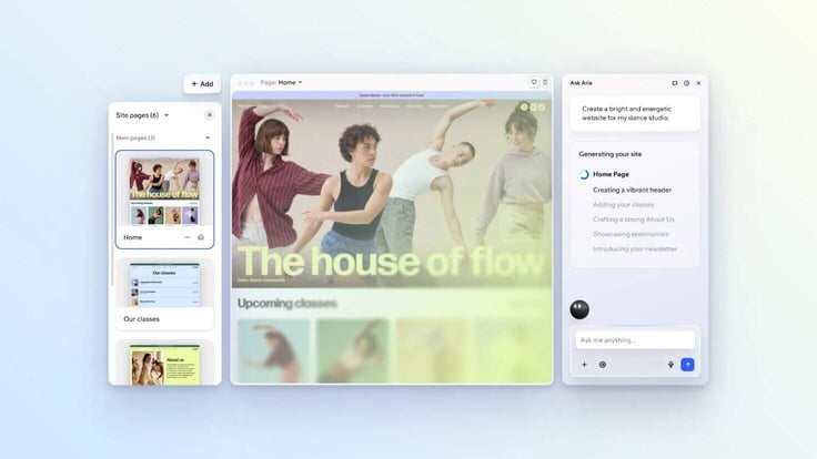 Screenshot of Wix Harmony demo