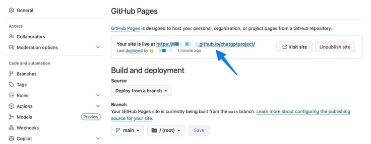 Live site on GetHub under Pages and Settings.