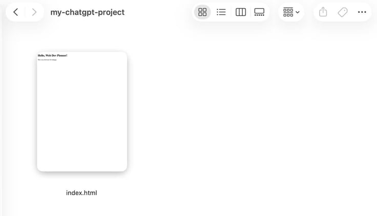 saving an index file for local website