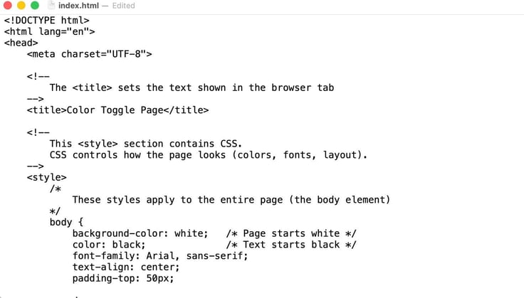 Example: coding from ChatGPT to create a light and dark mode toggle.