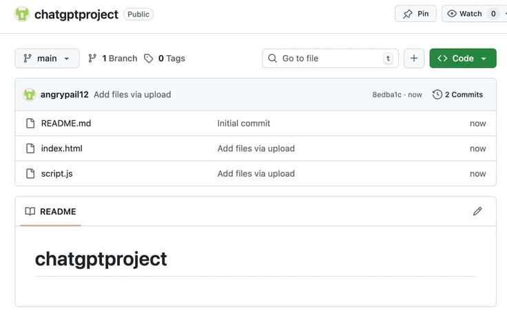 Creating an Index file on GetHub for HTML to test JavaScript 