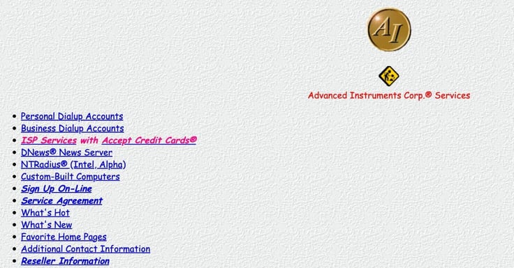 A screenshot of AI.com from 1996 A screenshot of AI.com from 1996