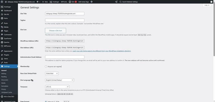 Adjust basic settings for WordPress Adjust basic settings for WordPress