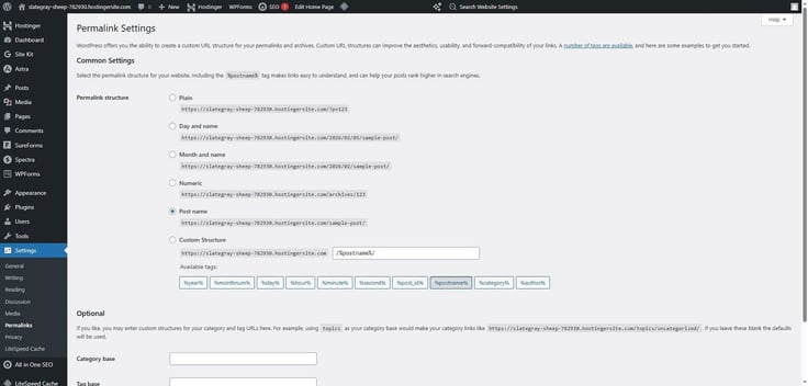 WordPress Permalink settings WordPress Permalink settings
