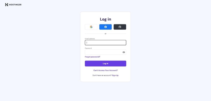 Login to your Hostinger account and begin setup Login to your Hostinger account and begin setup