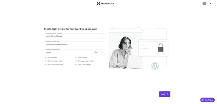 Creating a WordPress account for the first time. Creating a WordPress account for the first time.