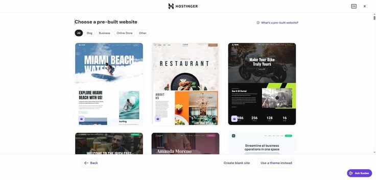 WordPress prebuilt site template options - pre-built theme or create from scratch WordPress prebuilt site template options - pre-built theme or create from scratch