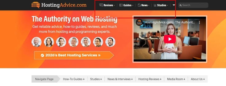 HostingAdvice Homepage