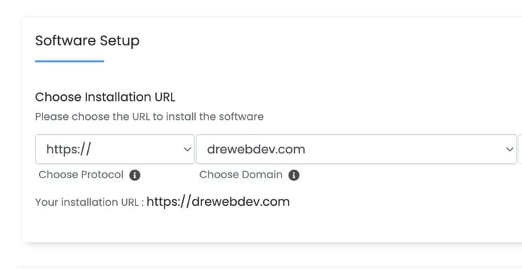 Choose Installation URL under Software Setup