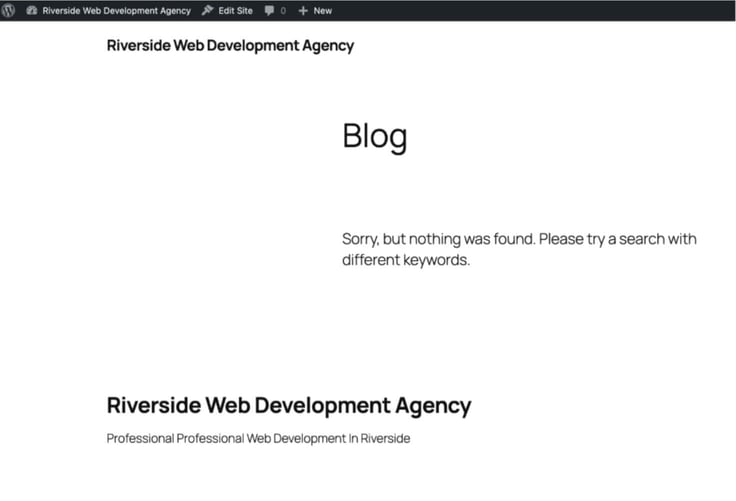 The default WordPress page