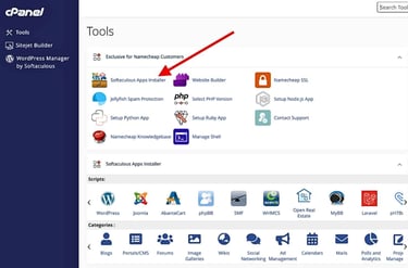 Click Softaculous Apps Installer uner cPanel - Tools section.