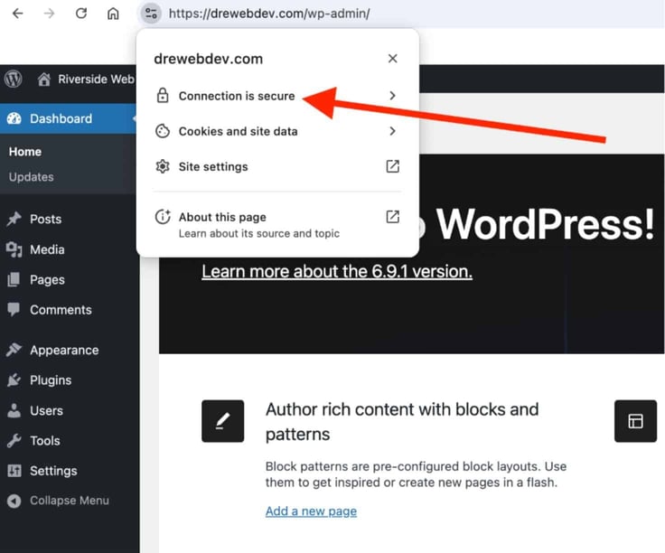 Conection is Secure with proper SSL Cert and https