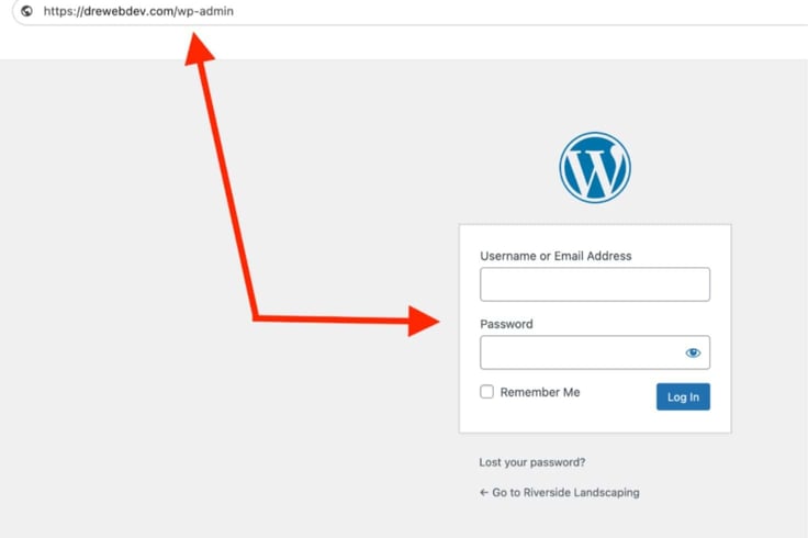 WP admin login URL: https://[yoursite].com/wp-admin