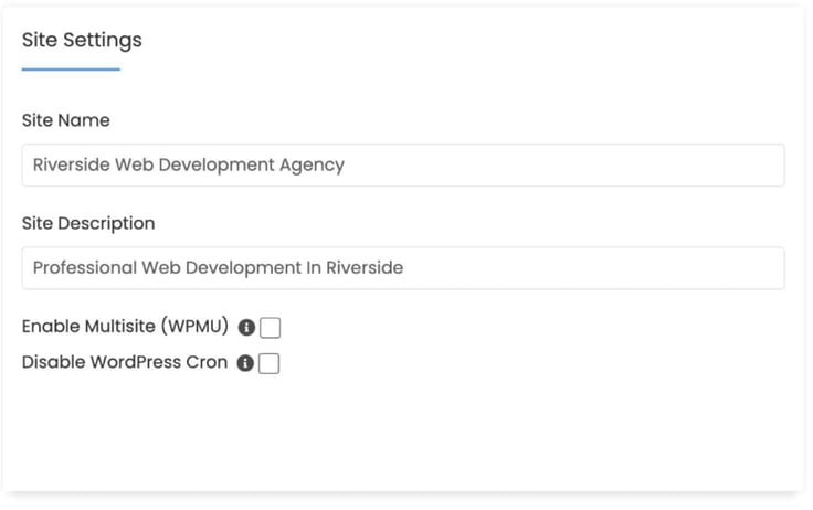 Enter you Site Name and Site Description in the text fields 
