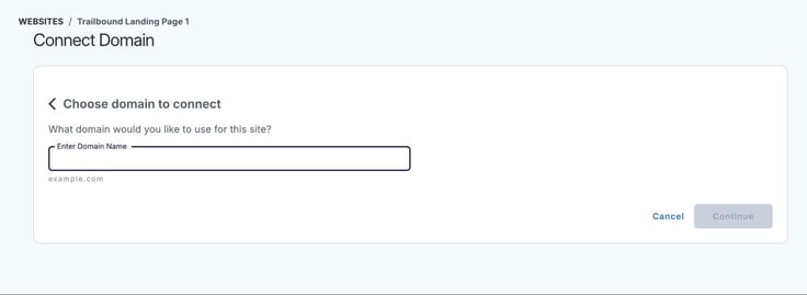 empty domain in the text field