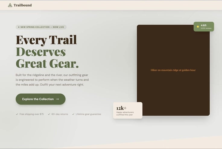 New landing page with edits performed from Claude AI Prompts: lighter background color and adjusted buttons. 