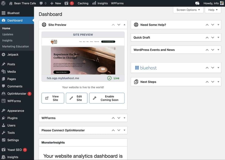 WordPress dashboard setup for your website WordPress dashboard setup for your website