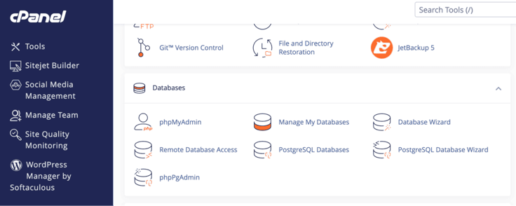 cPanel - Databases. How to manage migration with phpMyAdmin tool