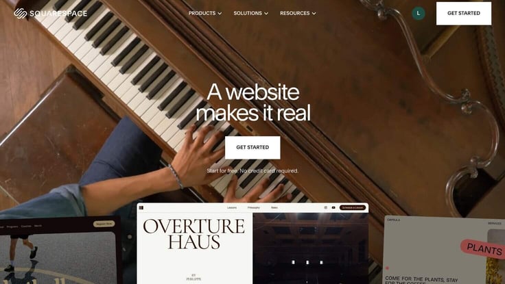 Squarespace home page