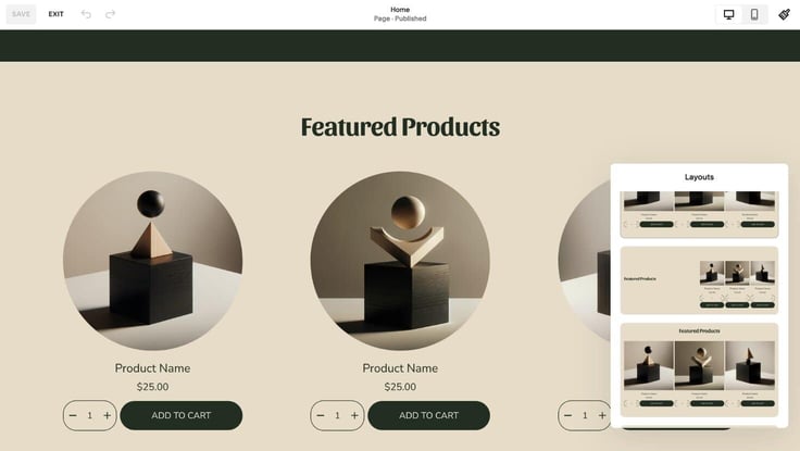 view and change layouts