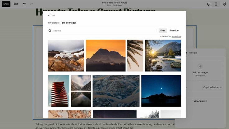 Unsplash gallery
