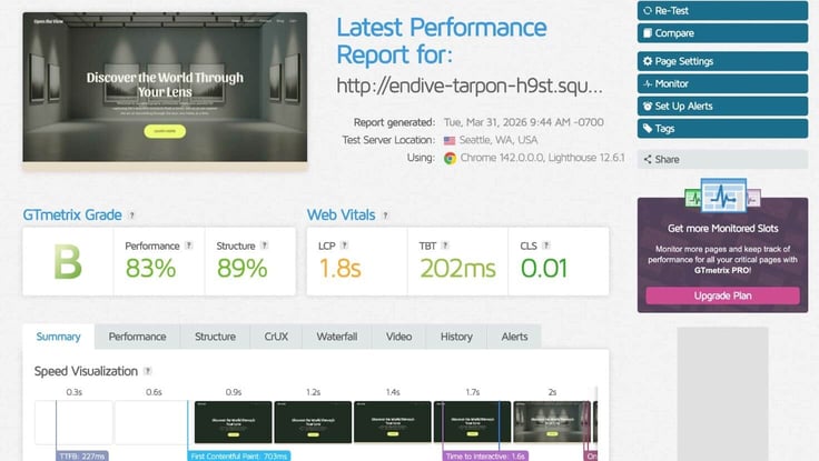 site performance test results