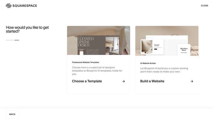 template or AI website builder
