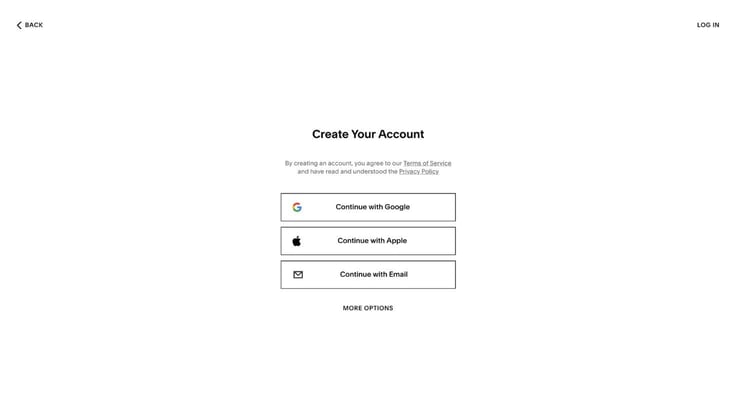 create an account
