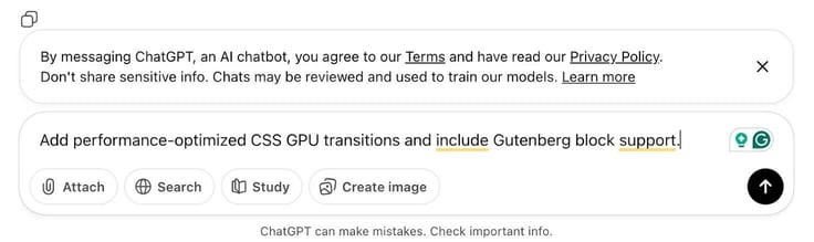 When the plugin creation is complete, you can add follow-ups. For example, I decided I wanted to also include a few other features, so I followed up with: 