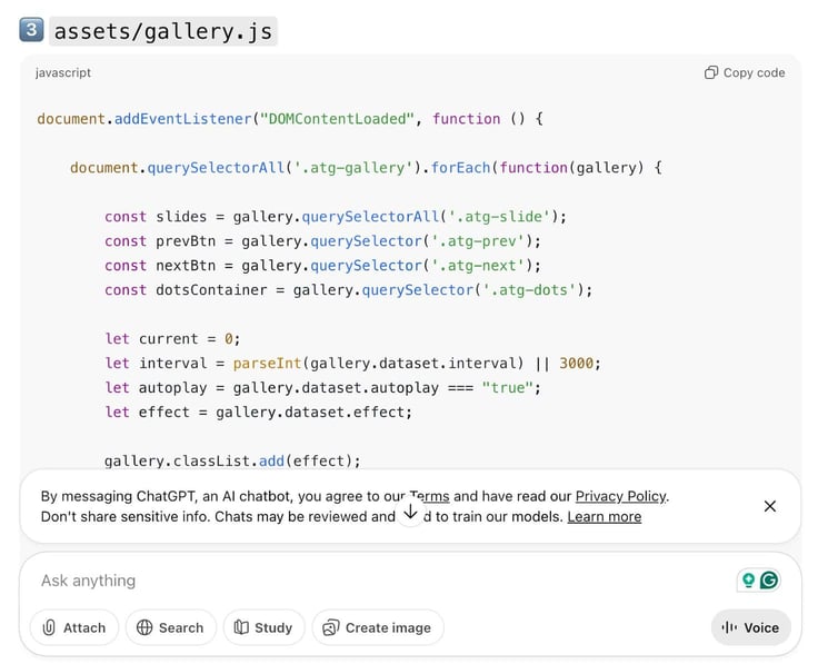 You would then create a sub-folder (as directed by ChatGPT), called assets. Create the Plugin File and Install It Locally