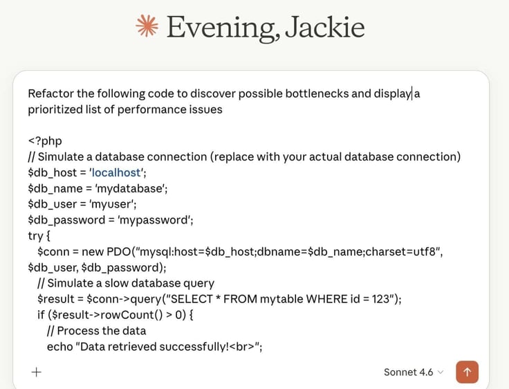 A Claude AI prompt to refactor a code set to discover bottlenecks and performance issues 
