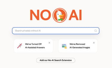 Screenshot of noai.duckduckgo.com homepage Screenshot of noai.duckduckgo.com homepage