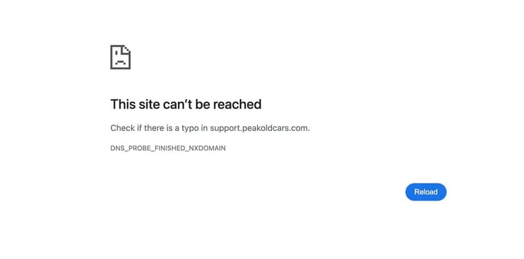 A browser error page displays the A browser error page displays the