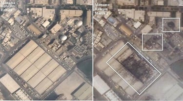 Before and after bombings on infrastructure in Bahrain Before and after bombings on infrastructure in Bahrain