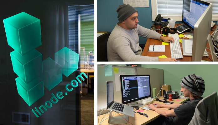 Shots of Linode's engineers at work