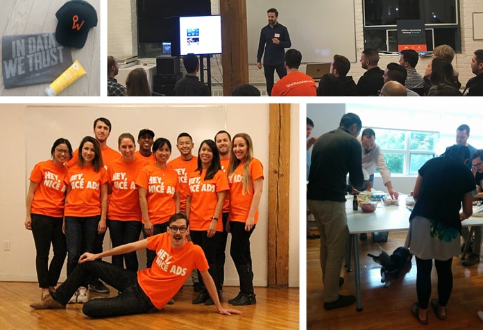 Images of the WhatRunsWhere team at work