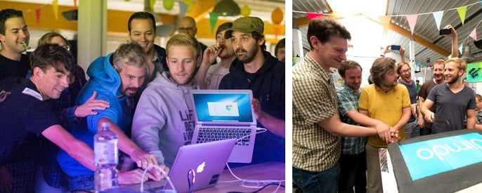 Jimdo founders launch iOS app and celebrate with an iPad cake