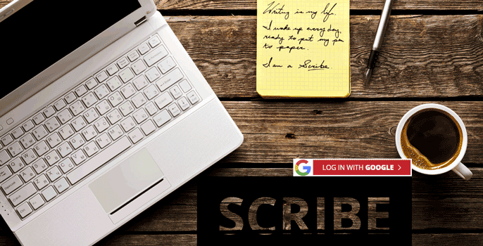 Screenshot of Scribe login portal