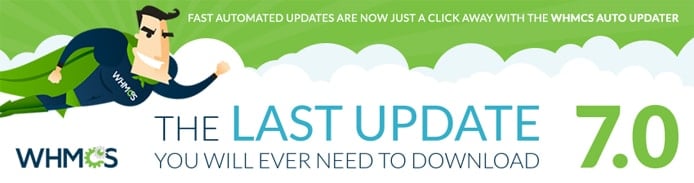 Latest WHMCS Update Advertisement Graphic advertising the latest WHMCS release