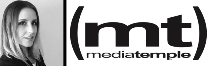 Pascale Marchand Portrait and Media Temple Logo Portrait of Pascale Marchand and the Media Temple logo
