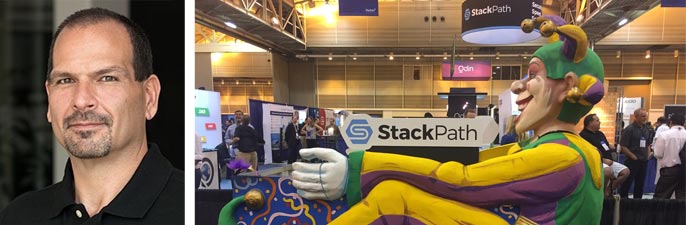 Portrait of Lance Crosby with the StackPath Mardi Gras float