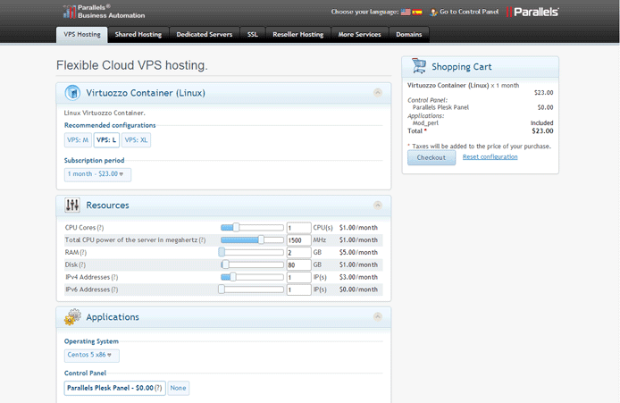 OBAS Screenshot of OBAS dashboard