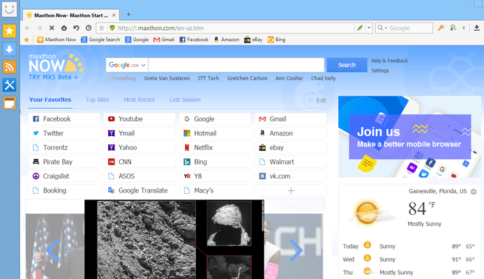 Screenshot of Maxthon Browser Home