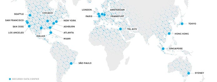 StackPath network Map of StackPath's datacenter locations