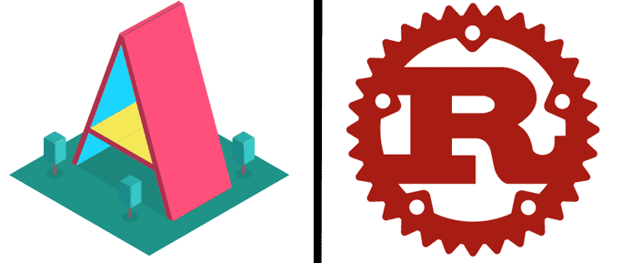 A-Frame and Rust Logos A-Frame and Rust logos