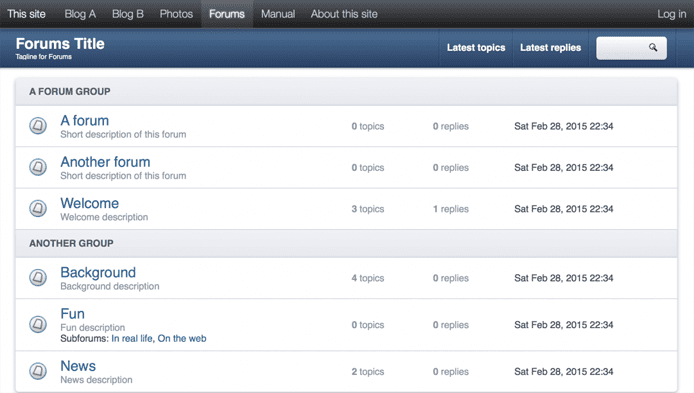 User Management Screenshot of b2evolution forums