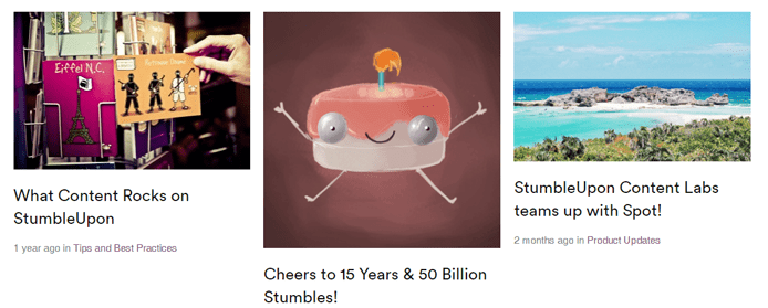 StumbleUpon Blog Screenshot of the StumbleUpon blog