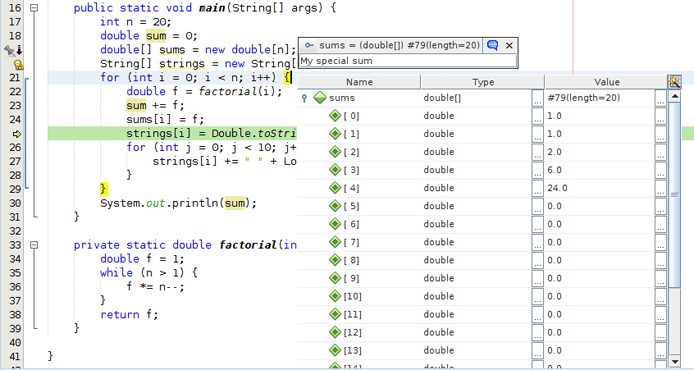 NetBeans Pin Watch Screenshot of NetBeans Pin Watch